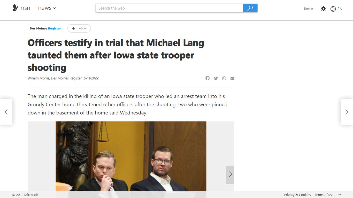 Officers testify in trial that Michael Lang taunted them after ... - MSN
